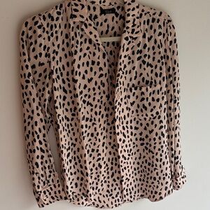 Rails Pink and Black Animal Print Blouse